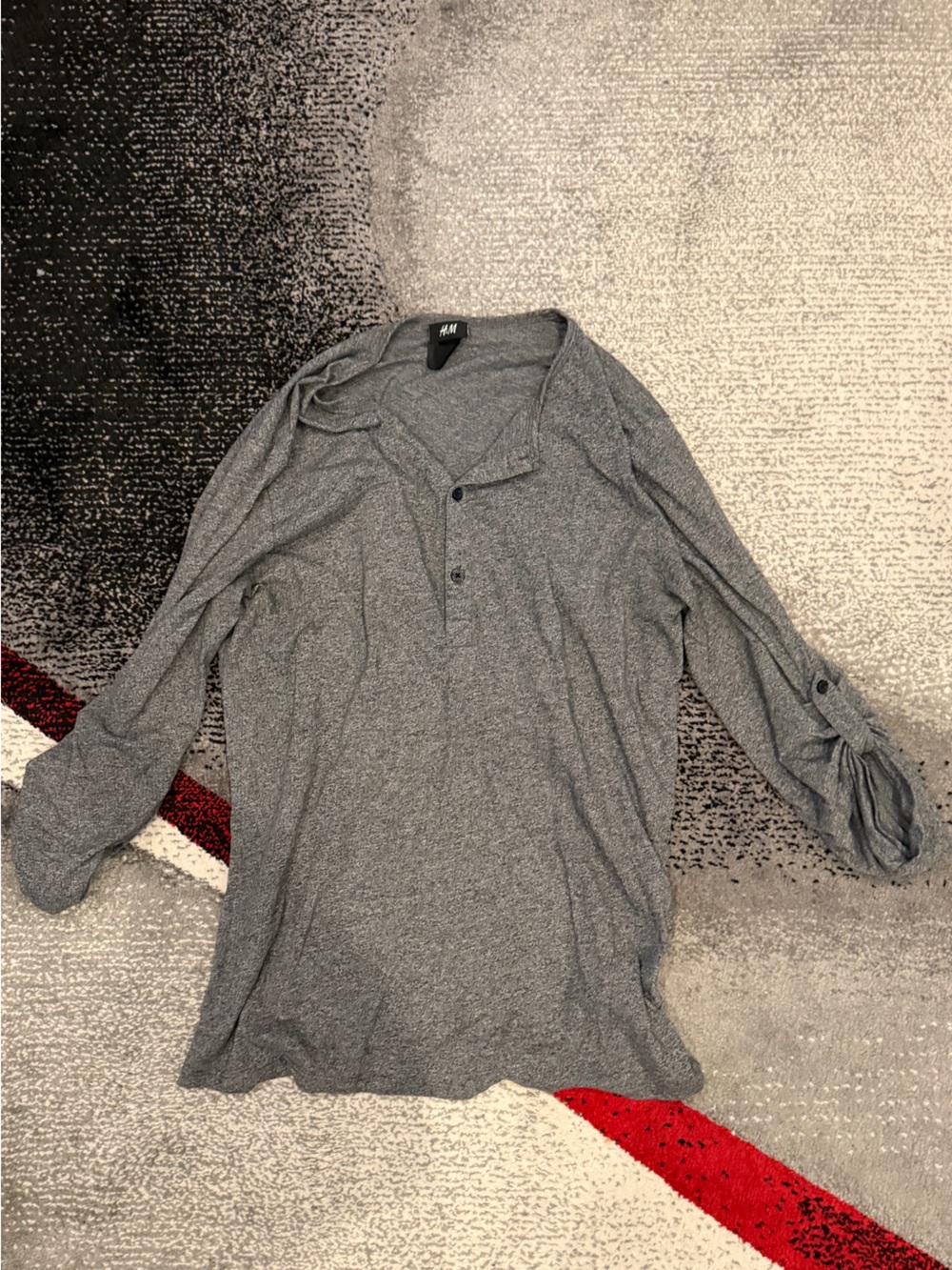 H&M Men's Heather Gray Long-Sleeve Henley